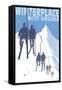 Winterplace, West Virginia - Skiers on Lift-Lantern Press-Framed Stretched Canvas