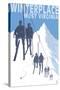 Winterplace, West Virginia - Skiers on Lift-Lantern Press-Stretched Canvas