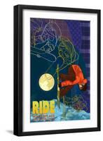 Winterplace, West Virginia - Timelapse Snowboarder-Lantern Press-Framed Art Print