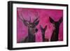 Winters Deer Family with Fawn and Hind-Markus Bleichner-Framed Art Print