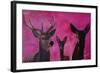 Winters Deer Family with Fawn and Hind-Markus Bleichner-Framed Art Print