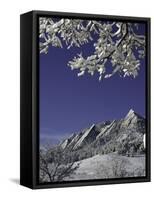 Winterscene of the Flatirons in Boulder, Colorado-D?rte Pietron-Framed Stretched Canvas