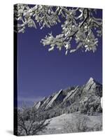 Winterscene of the Flatirons in Boulder, Colorado-D?rte Pietron-Stretched Canvas