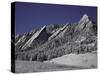 Winterscene of the Flatirons in Boulder, Colorado-Dörte Pietron-Stretched Canvas