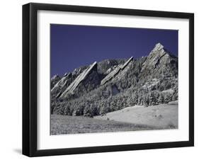 Winterscene of the Flatirons in Boulder, Colorado-Dörte Pietron-Framed Premium Photographic Print