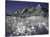 Winterscene of the Flatirons in Boulder, Colorado-Dörte Pietron-Stretched Canvas