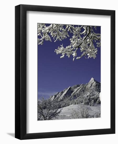 Winterscene of the Flatirons in Boulder, Colorado-D?rte Pietron-Framed Premium Photographic Print