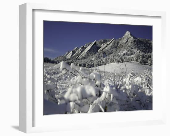 Winterscene of the Flatirons in Boulder, Colorado-Dörte Pietron-Framed Photographic Print