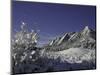 Winterscene of the Flatirons in Boulder, Colorado-Dörte Pietron-Mounted Photographic Print