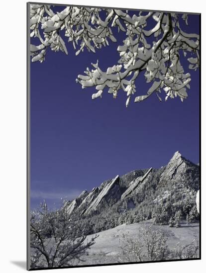 Winterscene of the Flatirons in Boulder, Colorado-D?rte Pietron-Mounted Photographic Print