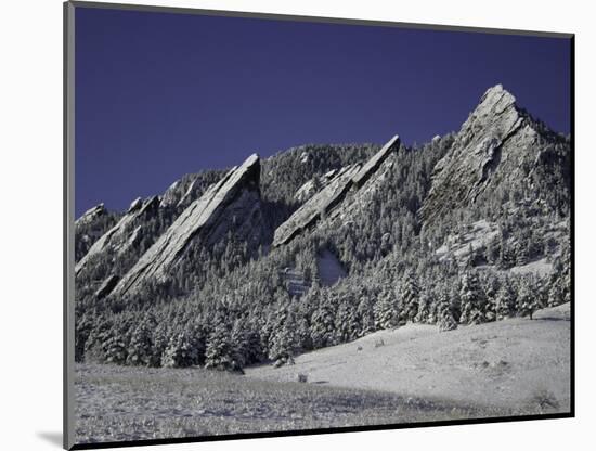 Winterscene of the Flatirons in Boulder, Colorado-Dörte Pietron-Mounted Photographic Print