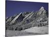 Winterscene of the Flatirons in Boulder, Colorado-Dörte Pietron-Stretched Canvas