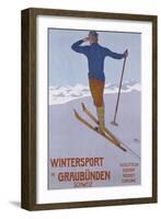 Wintersport in Graubunden, 1906-Walter Koch-Framed Premium Giclee Print