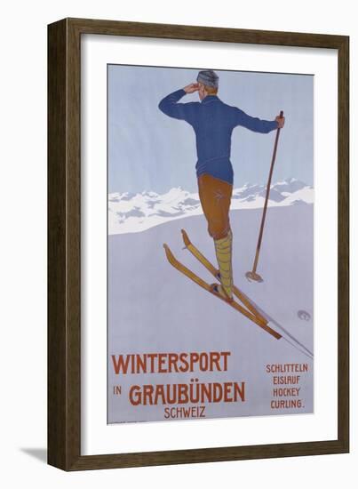 Wintersport in Graubunden, 1906-Walter Koch-Framed Premium Giclee Print