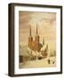 Winterszene in Roskilde Mit Dem Dom-Jorgan Roed-Framed Giclee Print