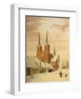 Winterszene in Roskilde Mit Dem Dom-Jorgan Roed-Framed Giclee Print