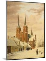 Winterszene in Roskilde Mit Dem Dom-Jorgan Roed-Mounted Giclee Print