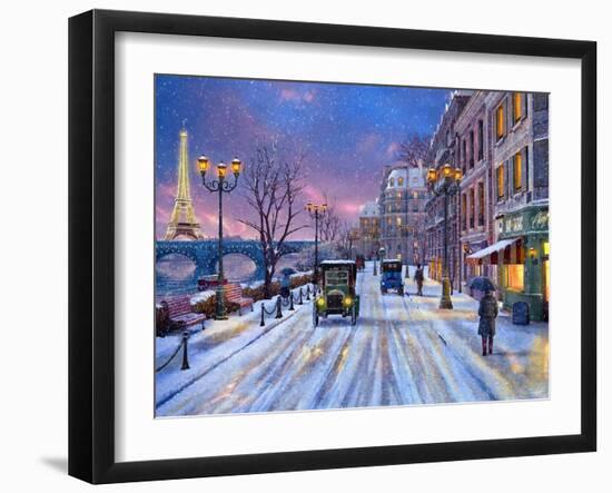 Wintertime in Paris-Dominic Davison-Framed Art Print