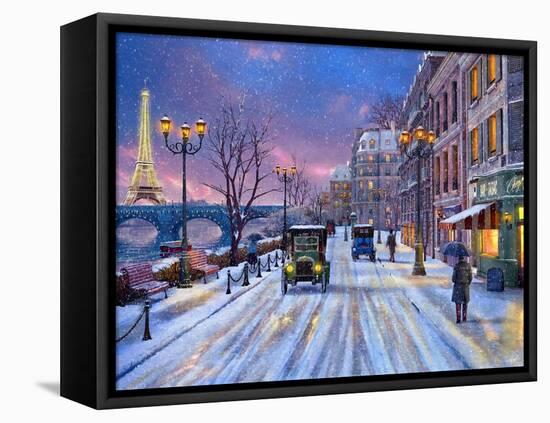 Wintertime in Paris-Dominic Davison-Framed Stretched Canvas
