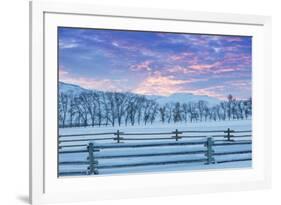 Wintertime sunrise The Hideout Ranch, Shell, Wyoming.-Darrell Gulin-Framed Photographic Print