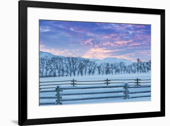 Wintertime sunrise The Hideout Ranch, Shell, Wyoming.-Darrell Gulin-Framed Photographic Print