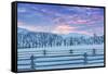 Wintertime sunrise The Hideout Ranch, Shell, Wyoming.-Darrell Gulin-Framed Stretched Canvas