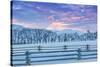 Wintertime sunrise The Hideout Ranch, Shell, Wyoming.-Darrell Gulin-Stretched Canvas