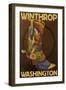 Winthrop, Washington - Boot Design-Lantern Press-Framed Art Print