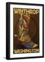 Winthrop, Washington - Boot Design-Lantern Press-Framed Art Print