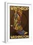 Winthrop, Washington - Boot Design-Lantern Press-Framed Art Print