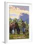 Winthrop, Washington - Cowboy and Horse in Spring-Lantern Press-Framed Art Print