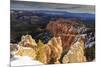 Wintry Cliffs and Hoodoos Strongly Lit by Morning Sun with Cloudy Backdrop-Eleanor Scriven-Mounted Photographic Print