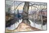 Wintry Evening, a Pond-John Northcote Nash-Mounted Giclee Print