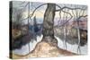 Wintry Evening, a Pond-John Northcote Nash-Stretched Canvas