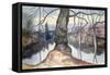 Wintry Evening, a Pond-John Northcote Nash-Framed Stretched Canvas