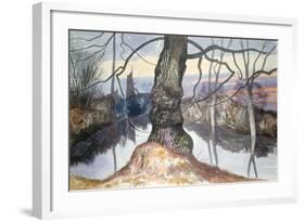 Wintry Evening, a Pond-John Northcote Nash-Framed Giclee Print