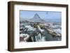 Wintry waterfall below Kirkjufell, Snaefellsnes Peninsula, Iceland-Chuck Haney-Framed Photographic Print