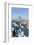 Wintry waterfall below Kirkjufell, Snaefellsnes Peninsula, Iceland-Chuck Haney-Framed Photographic Print