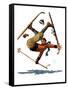 "Wipeout on Skis,"March 3, 1928-Eugene Iverd-Framed Stretched Canvas