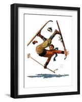 "Wipeout on Skis,"March 3, 1928-Eugene Iverd-Framed Giclee Print