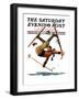 "Wipeout on Skis," Saturday Evening Post Cover, March 3, 1928-Eugene Iverd-Framed Premium Giclee Print