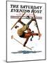 "Wipeout on Skis," Saturday Evening Post Cover, March 3, 1928-Eugene Iverd-Mounted Premium Giclee Print