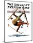 "Wipeout on Skis," Saturday Evening Post Cover, March 3, 1928-Eugene Iverd-Mounted Giclee Print