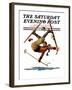 "Wipeout on Skis," Saturday Evening Post Cover, March 3, 1928-Eugene Iverd-Framed Giclee Print