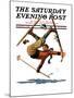 "Wipeout on Skis," Saturday Evening Post Cover, March 3, 1928-Eugene Iverd-Mounted Giclee Print