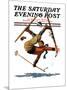 "Wipeout on Skis," Saturday Evening Post Cover, March 3, 1928-Eugene Iverd-Mounted Giclee Print