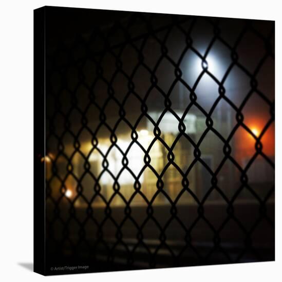 Wire Fence by Train Srtation-Tim Kahane-Stretched Canvas