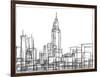 Wire Frame Cityscape II-Ethan Harper-Framed Art Print