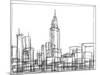 Wire Frame Cityscape II-Ethan Harper-Mounted Art Print