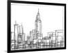 Wire Frame Cityscape II-Ethan Harper-Framed Art Print